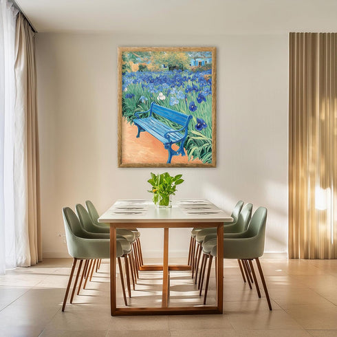 Posterizer 1 pcs-vibrant classics inspired-in oil painting style-vibrant blue flowers 1-Floral & Botanical Art-Vintage Art-Gift for Art Lovers- un...
