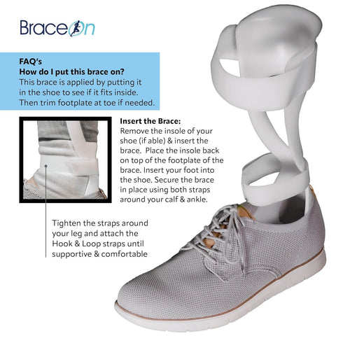 BraceOn AFO Swedish Foot Stabilizer, Drop Foot Brace for Women, AFO Brace and Foot Drop Brace, Womens, Left...