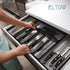 ELTOW Large Expandable Silverware Drawer Organizer, 8 Compartment Non-Slip & Adjustable Silverware Organizer for Drawer, Kitchen Organization for ...
