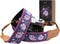 Padwa Lifestyle Purple Flowers Embroidered Camera Strap - Double Layer Cowhide Ends,2" Cotton Vintage Camera Straps, Adjustable Neck & Shoulder St...
