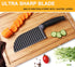 Upgraded Potato Crinkle Cutter, Stainless Steel Waffle Fly Cutter with a Julienne Peeler, Wavy Vegetable Slicer Kitchen Chopper Knife for Baby Foo...