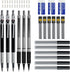AUAUY 6PCS Metal Mechanical Pencil Set, 3PCS Drafting Pencils 0.5 mm & 0.7 mm & 0.9 mm & 3 PCS 2mm Art Pencil with 12 Tubes Lead Refills & 3 Erase...