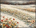 Posterizer 1 pcs-snowy winter flowers scene in oil painting style-8-Landscape & Nature Art-Floral & Botanical Art- Dining Room Decor- unframed wal...