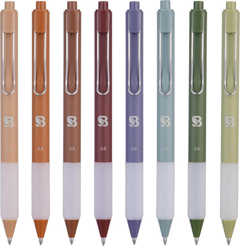 Gel Pens - Earthy, Matte Finish, Smooth Writing, No Bleed - For Journaling, Bible Notes, Drawing - Cute School Supplies, 8 Pack...