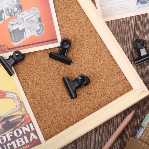 30 Pieces Push Pins Clips, Bulldog Clips with Thumb Tacks for School Artworks Projects on Cork Board, Photos Documents on Bulletin Board, No Holes...