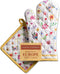 Maison d' Hermine 100% Cotton Oven Mitt & Pot Holder Set (7.5"x13" & 8"x8") Heat Resistant BBQ Cooking Gloves with Loop, Grilling, Kitchen, Handli...