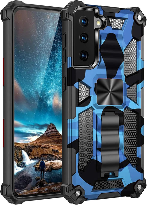 Samsung Galaxy S21 Plus Phone Case,SZYZ Camouflage Sturdy Case with Heavy Duty Shockproof Military Grade Anti-Fall Protection and Built-in Magneti...