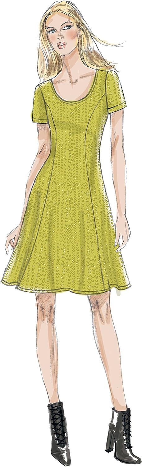 Vogue Patterns Misses' Knit Fit and Flare Dresses Sewing Pattern, 14-16-18-20-22, Red...