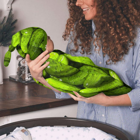 3D Funny Realistic Food Green Pickles Cucumbers Newborn Baby Swaddle Blanket with Beanie Hat Baby Receiving Blanket Soft Baby Sleep Sack Baby Wrap...