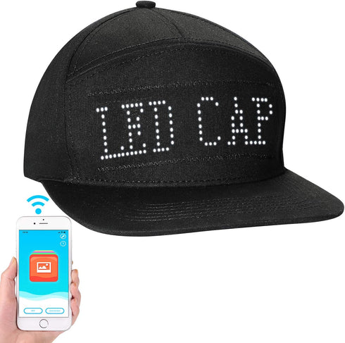 LED Hats,LED Caps Display Message Bluetooth Editable Cool Hat for Party...