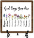 Christian Desk Decor, God Says You Are Wooden Sign With Iron Stand, Bible Verse Sign Gifts For Women Friends Besties, Floral Religious Desk Sign F...
