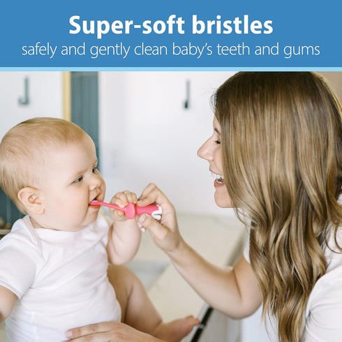 Dr. Brown's Infant-to-Toddler Toothbrush, Elephant, Pink, 0-3 Years...