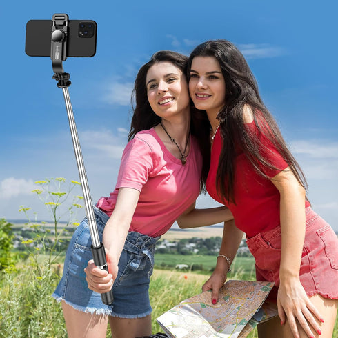 Selfie Stick Tripod, All in One Extendable & Portable Selfie Stick with Wireless Remote Compatible with iPhone 14 13 12 11 pro Xs Max Xr X 8 7, Ga...