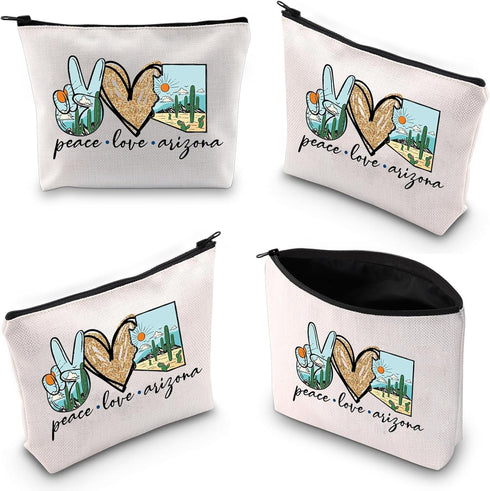 Arizona Makeup Bag Arizona Souvenir Gift Arizona Lover Gift AZ Travel Gift Vacation Gift AZ Cosmetic Bag Peace Love Arizona (Peace Love Arizona)...