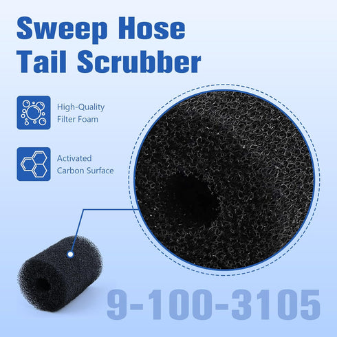 10 Pack Tail Scrubber Replacement for Polaris 280 360 180 380 480 3900 Pool Cleaner Parts, Sweep Hose Scrubber...