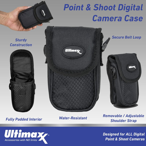 Ultimaxx Professional Digital Point & Shoot Camera Case for Sony,Nikon, Canon, Olympus, Fuji, Pentax, Panasonic, Samsung & Many More Cameras...