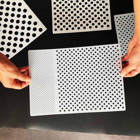 Dots Stencils - 4 Pcs Polka Dot Stencils, Assorted Sizes, Reusable Mylar Plastic Templates for DIY Crafts | Painting on Wood, Furniture, Walls, Sc...