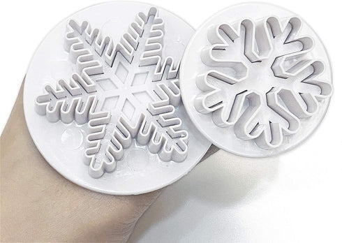Clever Monster Snowflake Cookie Cutters Set of 6, Plunger Cutter Cake Decorating Supplies Fondant Molds Embossing Tool Snowflake Plunger Cake Cutt...