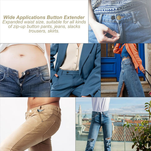 12 Pcs Button Extenders for Jeans, Jean Button Extender, Button Extender for Pants Button Extender, Waist Extenders for Pants for Men Women, Insta...