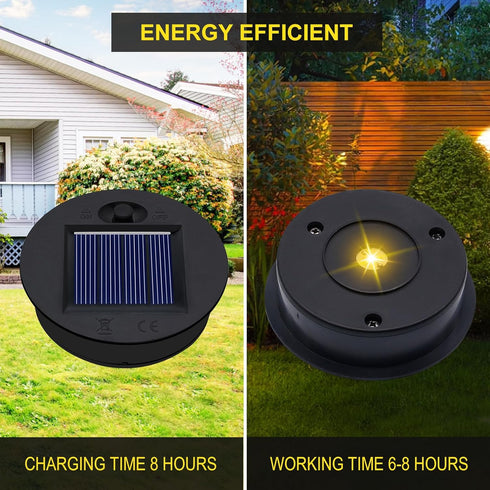 ZNYCYE 2 Pack Upgraded Solar Replacement Top(Top Size 3.15 in, Bottom Size 2.76 in) Double LED Light Modes for Outdoor Lanterns Garden Patio Decor...