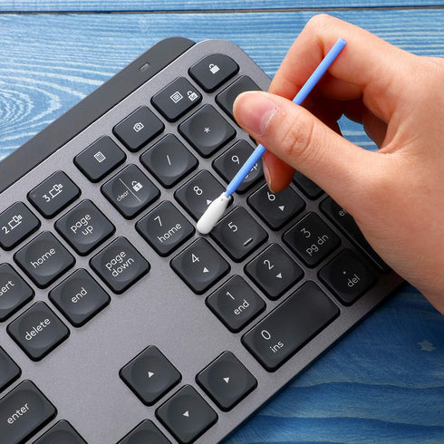 200 Pieces Foam Swab Cleaning Swab Foam Tips Sponge Stick for Inkjet Printer Print Head Camera Optical Lens Optical Equipment (Blue)...