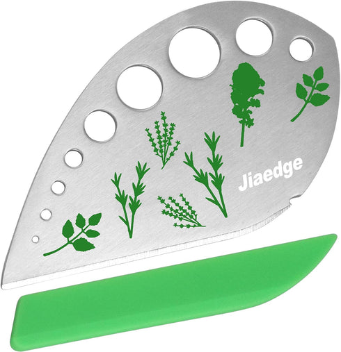 Herb Stripper, Jiaedge Green 9 holes Stainless Steel Kitchen Herbs Leaf Stripping Tool, Metal Herb Peeler for Kale, Collard Greens, Thyme, Basil, ...