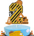 Construction 2nd Birthday Cake Topper for Kids Boy Girl Truck Excavator Forklift Dump Bulldozer Road Roller Engineering Themed Two Year Old Happy ...