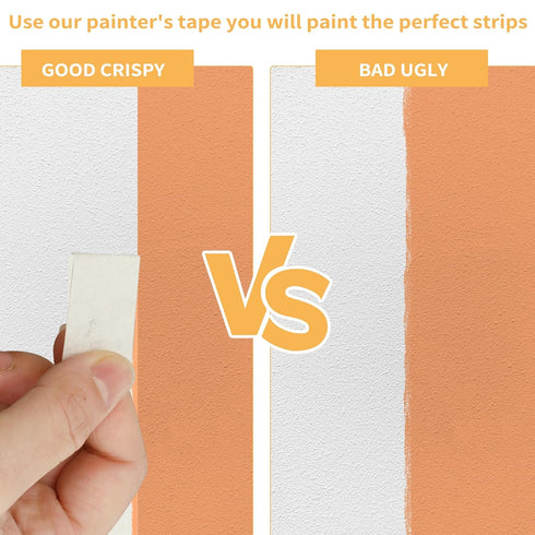 4 Pack Masking Tape, White Painters Tape, Artist Tape for Wall, Painting, Home, Office, School Stationery, Arts, Crafts 0.4" 0.6" 0.8” 1” x 55yds,...