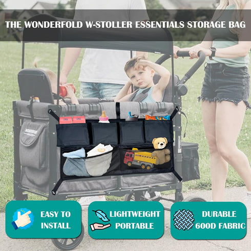 WF Stroller Cargo Net Organizer with Hooks, Compatible with WF All W-Series Stroller Wagons for Side Storage Attachment Accessories...