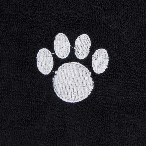 Bone Dry Pet Grooming Towel Collection Embroidered Absorbent Microfiber Drying Set, 15x30, Black, 3 Count...