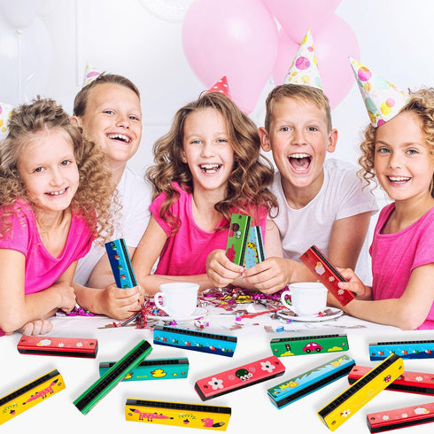 6 Styles Harmonica for Kids, Lightweight Cartoon Harmonicas with Double Row of 16 Holes, Kids Harmonica Party Favors for Toddler, Adult Beginners'...