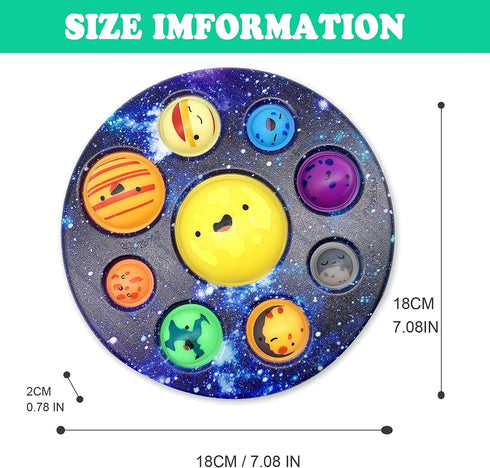 Eight Planet Cave Bubble Push Sensory Fidget Toy, Galaxy Cave Digits Fidget Toys, Autistic Adults Simple Sensory Anxiety Relief Big Cave, Bubble E...