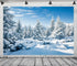 BELECO 5x3ft Fabric Winter Snow Forest Backdrop Majestic White Xmas Tree Wintry Scene Alps Photography Backdrop for Christmas New Year Event Party...