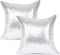 YOUR SMILE Pack of 2, New Luxury Series Silver Bling Decorative Glitzy Sequin & Comfy Satin Throw Pillow Cover Cushion Case for Wedding/Christmas,...