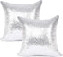 YOUR SMILE Pack of 2, New Luxury Series Silver Bling Decorative Glitzy Sequin & Comfy Satin Throw Pillow Cover Cushion Case for Wedding/Christmas,...