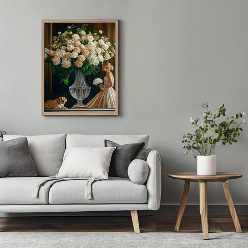 Posterizer 1 pcs-lush arrangement of roses and wild flowers 3-Floral & Botanical Art Gift for Art Lovers Decor for Home & Office- unframed wall ar...