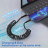 Coiled USB-C to Lightning Cable, Apple Carplay Compatible & MFi Certified, Car USB C Lightning Cable with Data Transmission and LED, iPhone Retrac...