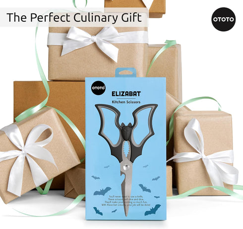 NEW!! Elizabat Kitchen Scissors by OTOTO - Cute Bat Kitchen Shears, Scissors Kitchen Utensils - Bats, Halloween Gifts, Cooking Scissors, Kitchen G...