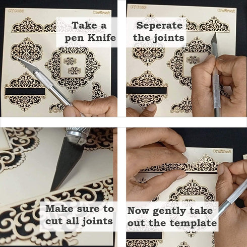 CrafTreat Stain and Splatter Stencils for Painting on Wood, Canvas, Paper, Fabric, Floor, Wall and Tile - Stains and Splatters - 6x6 Inches - Reus...