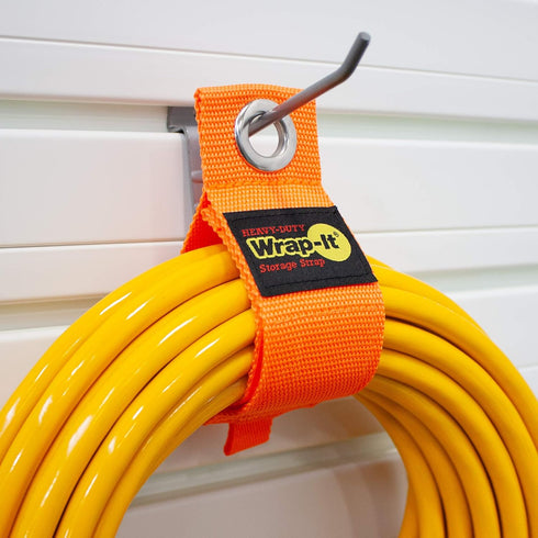 Heavy-Duty Wrap-It Storage Straps - 13-inch (6-Pack) Blaze Orange - Garage Organizer and Extension Cord Hanger for Garage Gadgets...