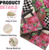 Welcome Spring Geranium Pink Flower Decorative Garden Flag, Black White Buffalo Plaid Floral Pot Chair Yard Outside Home Decorations, Summer Farmh...