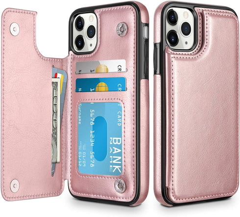 HianDier Wallet Case for iPhone 11 Pro Max Case Slim Protective Case with Credit Card Slot Holder Flip Folio Soft PU Leather Magnetic Closure Cove...