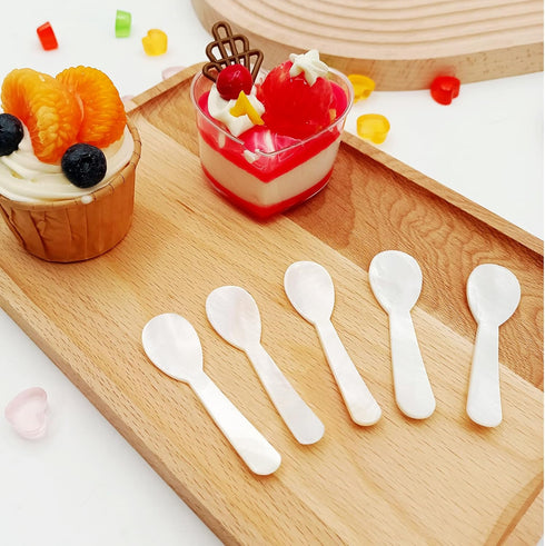 20pcs Caviar Spoons Shell Spoons Mother of Pearl Spoons Mask Spoontea Spoons Dessert Spoons Suitable for Caviar, Jam, Ice Cream, Restaurant, Desse...