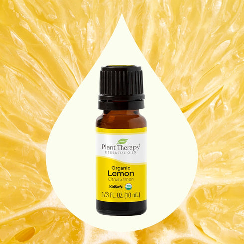 Plant Therapy Organic Lemon Essential Oil 100% Pure, USDA Certified Organic, Undiluted, Natural Aromatherapy, Therapeutic Grade 10 mL (1/3 oz)...