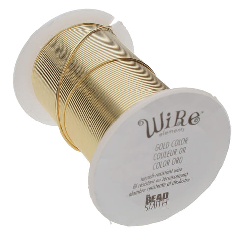 The Beadsmith Wire Elements 20-Gauge Lacquered Tarnish-Resistant Copper Wire for Jewelry Making, 15 Yard, 13.72 Meter Spool (Gold)...