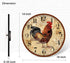 TAHEAT 14 Inch Rustic Rooster Wall Clock Retro Silent Non Ticking Easy to Read Clock, Battery Operated Decorative Wall Clocks for Kitchen/Living R...