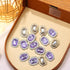 50 pcs Luxurious Rhinestone Embellishments Crystal Decoration Handcraft Button Gold Bottom DIY Project for Flower Headband Dress Accessory (Purple...