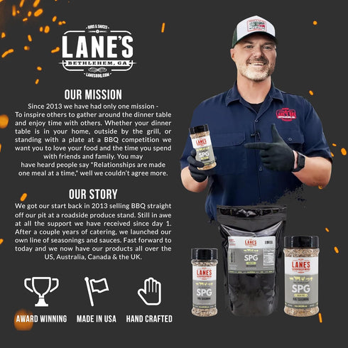 Lane's SPG Seasoning & Rub, All-Natural Coarse Ground Salt Pepper Garlic Seasoning for Any Types of Dishes, Classic Bold Flavor, No MSG, No Preser...