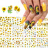 Flower Nail Art Stickers Decals Spring Summer Floral Nail Art Supplies Water Transfer Sunflower Bee Butterfly Design Yellow Flowers Nail Accessori...