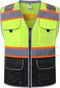 JKSafety Hi-Vis Safety Vest for Men&Women High Visibility Reflective Mesh Construction Work Vest Multi-Pockets PPE ANSI/ISEA compliant (189-Yellow...